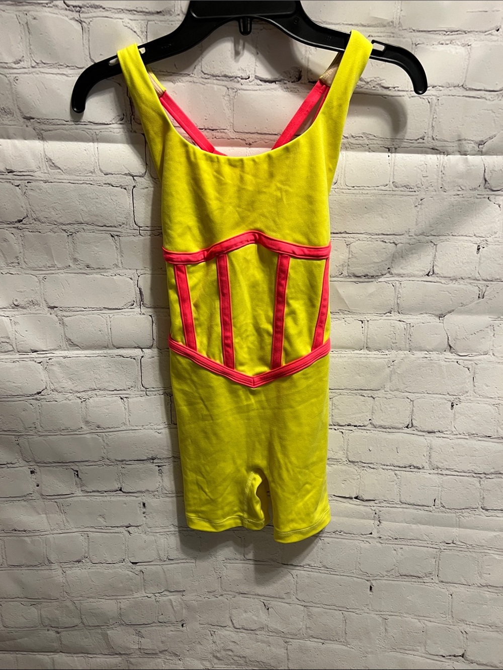 Jo + Jax unitard Neon Yellow and Hot Pink